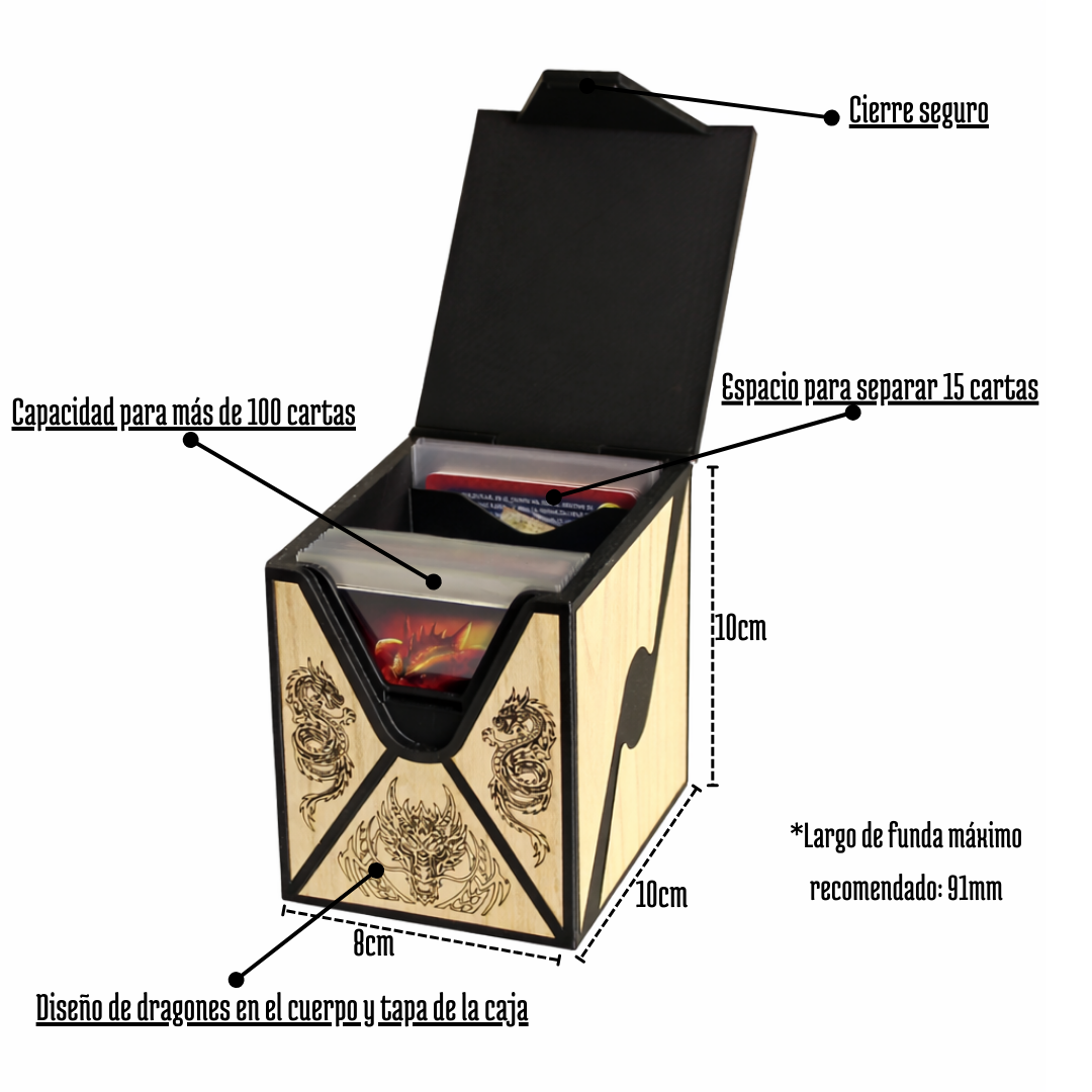 Caja Organizadora para Cartas con Diseño de Dragones