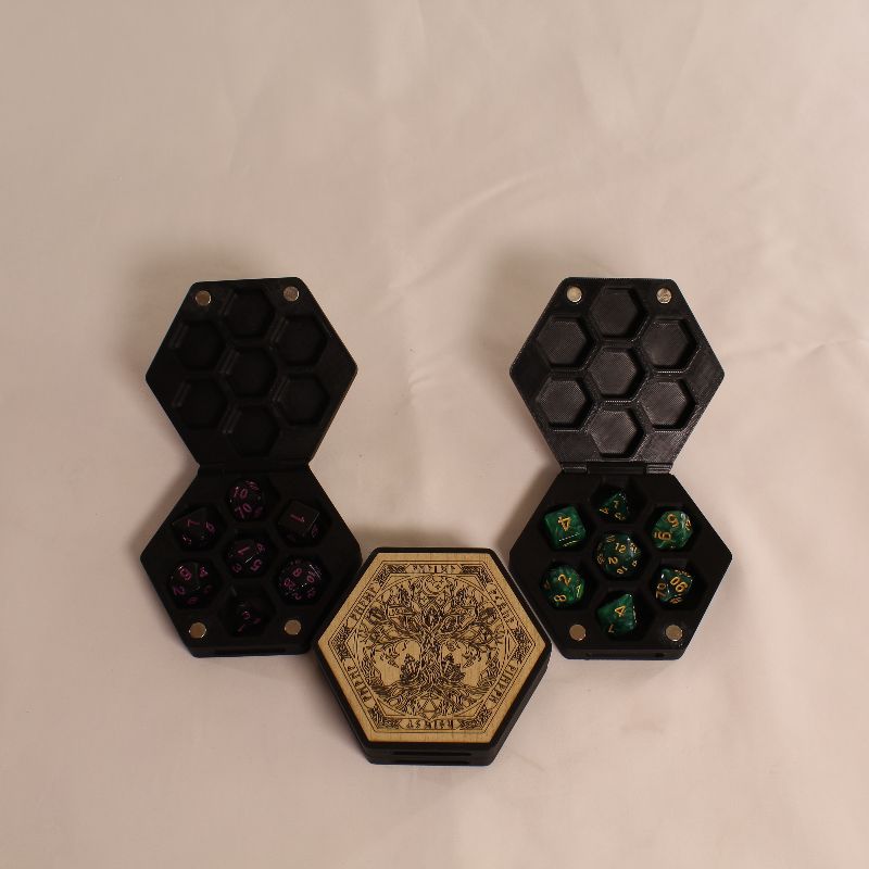 Caja Hexagonal para Dados DnD