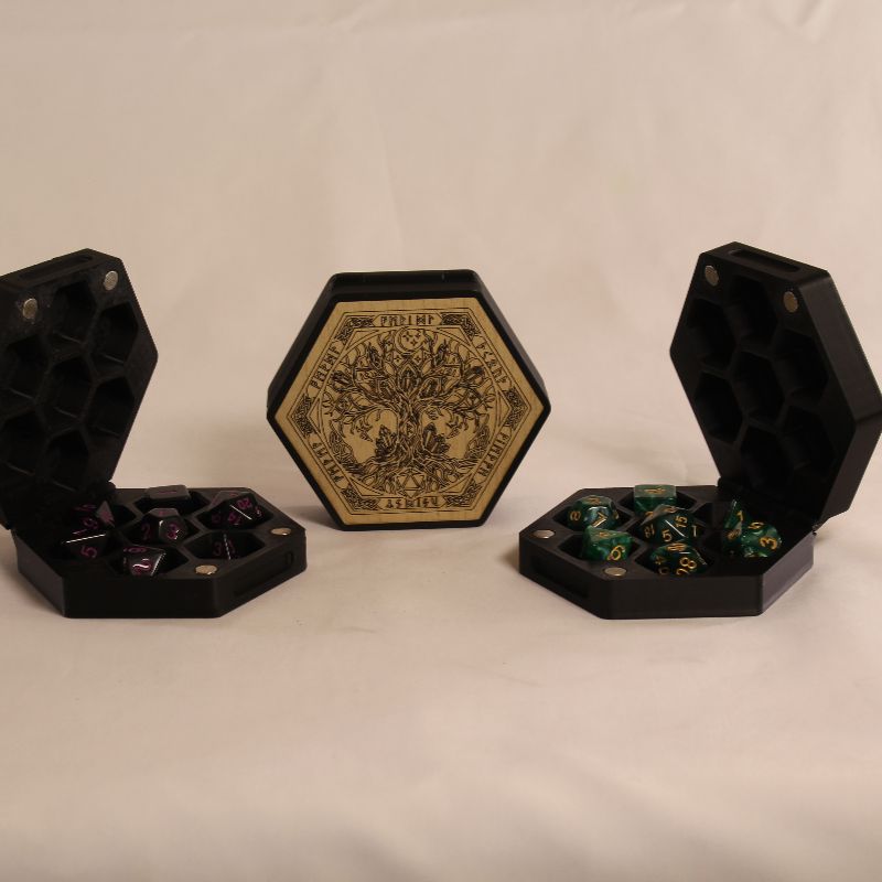 Caja Hexagonal para Dados DnD