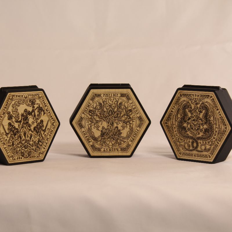 Caja Hexagonal para Dados DnD
